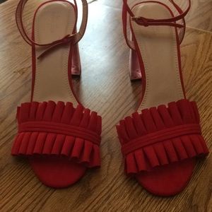Red ruffle shoes